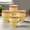 Coffee Mugs|Pfaltzgraff® Pistoulet® Set of 4 Mugs with Red Handle