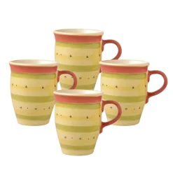Coffee Mugs|Pfaltzgraff® Pistoulet® Set of 4 Mugs with Red Handle