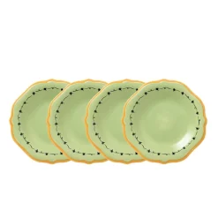 Salad Plates|Pfaltzgraff® Pistoulet® Set of 4 Salad Plates with Yellow Band
