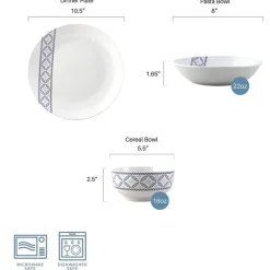 Dinnerware Service For 6|Studio Nova Preslie 18 Piece Dinnerware Set, Service for 6