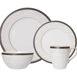 Dinnerware Service For 4|Pfaltzgraff® Promenade Scroll 16 Piece Dinnerware Set, Service for 4