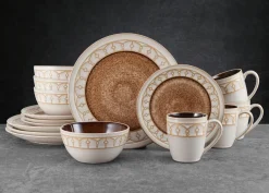 Dinnerware Service For 4|Pfaltzgraff® Remi Beige 16 Piece Dinnerware Set, Service for 4
