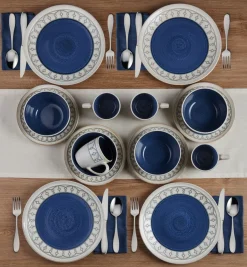 Dinnerware Service For 4|Pfaltzgraff® Remi Blue 16 Piece Dinnerware Set, Service for 4
