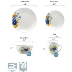 Dinnerware Service For 4|Studio Nova Rhea 16 Piece Dinnerware Set, Service for 4