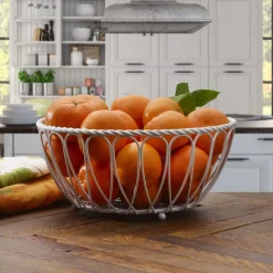 Fruit And Storage Baskets|Gourmet Basics® Rope Fruit and Bread Basket White