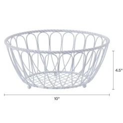 Fruit And Storage Baskets|Gourmet Basics® Rope Fruit and Bread Basket White