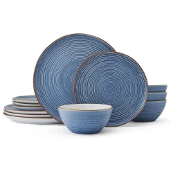 Dinnerware Service For 4|Pfaltzgraff® Rowan Blue 12 Piece Set, Service for 4