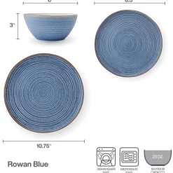 Dinnerware Service For 4|Pfaltzgraff® Rowan Blue 12 Piece Set, Service for 4