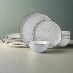 Dinnerware Service For 4|Pfaltzgraff® Rowan Gray Service 12 Piece Set, Service for 4