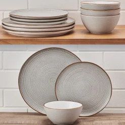 Dinnerware Service For 4|Pfaltzgraff® Rowan Gray Service 12 Piece Set, Service for 4