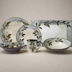 Dinnerware Service For 8|Pfaltzgraff® Rustic Leaves Service for 8 with Serveware