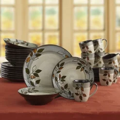 Dinnerware Service For 8|Pfaltzgraff® Rustic Leaves Service for 8 with Serveware