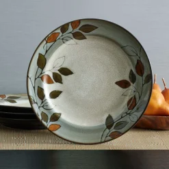 Dinner Plates|Pfaltzgraff® Rustic Leaves Set of 4 Dinner Plates