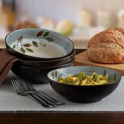 Pasta Bowls|Pfaltzgraff® Rustic Leaves Set of 4 Individual Pasta Bowls