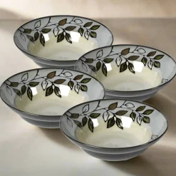 Soup Cereal Bowls|Pfaltzgraff® Rustic Leaves Set of 4 Rim Soup Cereal Bowls