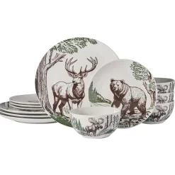 Dinnerware Service For 4|Pfaltzgraff® Rustic Lodge 12 Piece Dinnerware Set, Service for 4