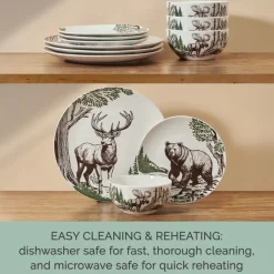 Dinnerware Service For 4|Pfaltzgraff® Rustic Lodge 12 Piece Dinnerware Set, Service for 4
