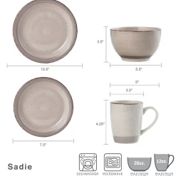 Dinnerware Service For 4|Pfaltzgraff® Sadie Cream 16 Piece Dinnerware Set, Service for 4