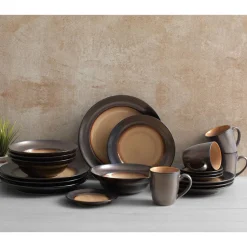 Dinnerware Service For 4|Dinnerware Service For 8|Gourmet Basics® Sandstone Dinnerware Set