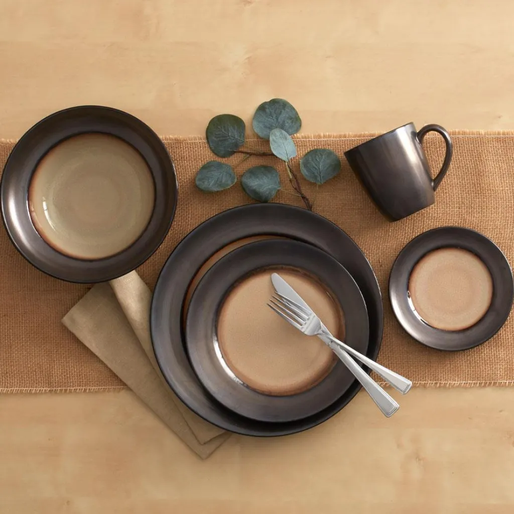 Dinnerware Service For 4|Dinnerware Service For 8|Gourmet Basics® Sandstone Dinnerware Set