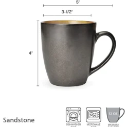 Coffee Mugs|Gourmet Basics® Sandstone Set of 4 Mugs