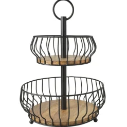 Fruit And Storage Baskets|Gourmet Basics® Savannah 2 Tier Fruit Storage Basket