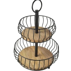 Fruit And Storage Baskets|Gourmet Basics® Savannah 2 Tier Fruit Storage Basket