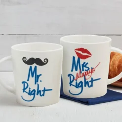 Coffee Mugs|Pfaltzgraff® Sentiment Mugs Set of 2 Mr and Mrs Right Mugs