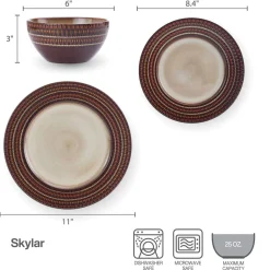 Dinnerware Service For 4|Pfaltzgraff® Skylar 12 Piece Dinnerware Set, Service for 4