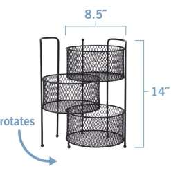 Fruit And Storage Baskets|Gourmet Basics® Soto Countertop 3 Tier Storage Organizer, 14 Inch