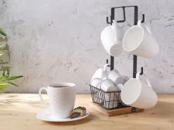 Fruit And Storage Baskets|Gourmet Basics® Stella Mug Tree with Storage Basket