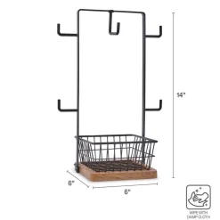 Fruit And Storage Baskets|Gourmet Basics® Stella Mug Tree with Storage Basket