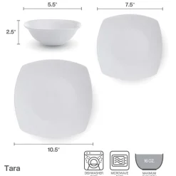 Dinnerware Service For 4|Studio Nova Tara 12 Piece Dinnerware Set, Service for 4