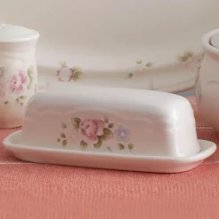 Butter Dishes|Pfaltzgraff® Tea Rose Covered Butter Dish