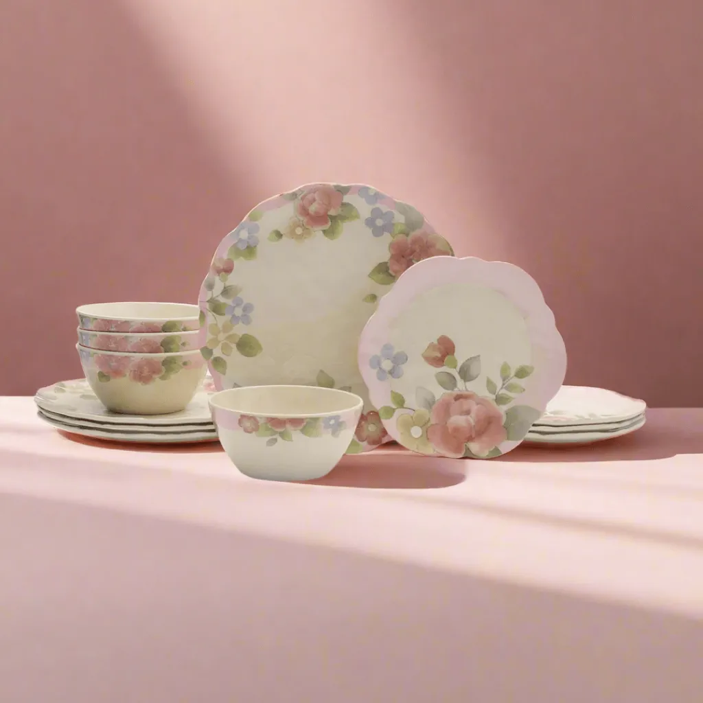 Dinnerware Service For 4|Dinnerware Service For 8|Pfaltzgraff® Tea Rose Outdoor Melamine Dinnerware Set