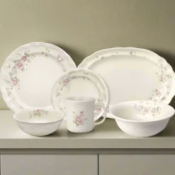 Dinnerware Service For 8|Pfaltzgraff® Tea Rose 32 Piece Dinnerware Set Service for 8 with Serveware