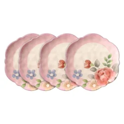 Salad Plates|Pfaltzgraff® Tea Rose Set of 4 Outdoor Melamine Salad Plates