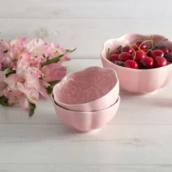 Fruit Bowls|Pfaltzgraff® Tea Rose Set of 4 Pink Fruit Bowls