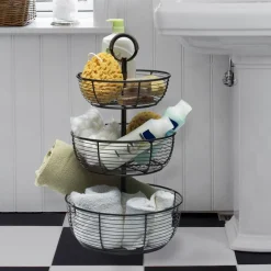 Fruit And Storage Baskets|Gourmet Basics® 3 Tier Round Wrap Basket