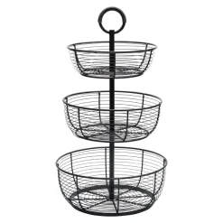 Fruit And Storage Baskets|Gourmet Basics® 3 Tier Round Wrap Basket