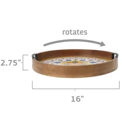 Lazy Susans|Gourmet Basics® Tile Design Lazy Susan Serve Tray