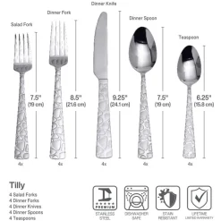 Sets|Gourmet Basics® Tilly 20 Piece Flatware Set, Service for 4