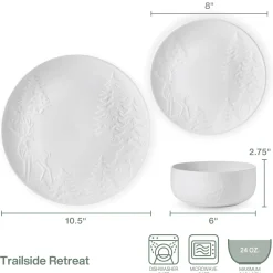 Dinnerware Service For 8|Pfaltzgraff® Trailside Retreat 24 Piece Dinnerware Set, Service for 8