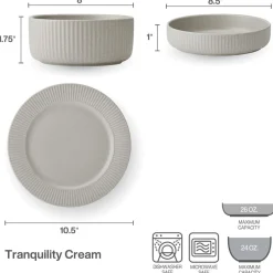 Dinnerware Service For 4|Pfaltzgraff® Tranquility 12 Piece Dinnerware Set, Service for 4