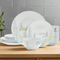 Dinnerware Service For 4|Pfaltzgraff® Tranquil Trails 12 Piece Dinnerware Set, Service for 4