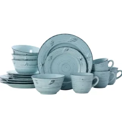 Dinnerware Service For 4|Pfaltzgraff® Trellis Coastal Teal 16 Piece Dinnerware Set, Service for 4