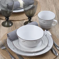 Dinnerware Service For 4|Pfaltzgraff® Trellis Coastal White 16 Piece Dinnerware Set, Service for 4