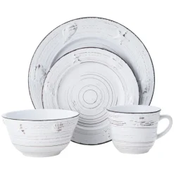 Dinnerware Service For 4|Pfaltzgraff® Trellis Coastal White 16 Piece Dinnerware Set, Service for 4