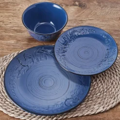 Dinnerware Service For 4|Pfaltzgraff® Trellis Rooster Blue 12 Piece Set, Service for 4
