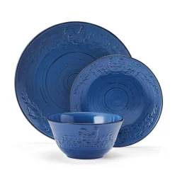 Dinnerware Service For 4|Pfaltzgraff® Trellis Rooster Blue 12 Piece Set, Service for 4